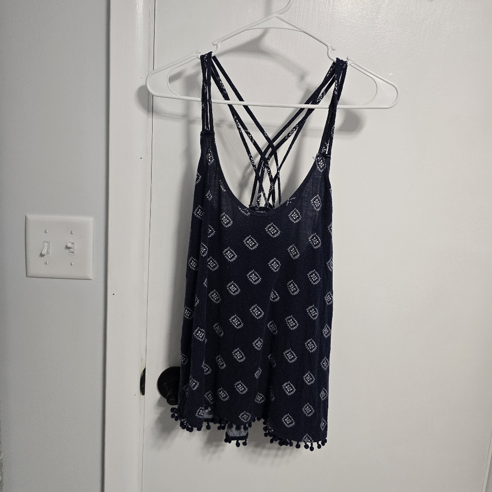Navy Blue Strappy Women's Tank Top